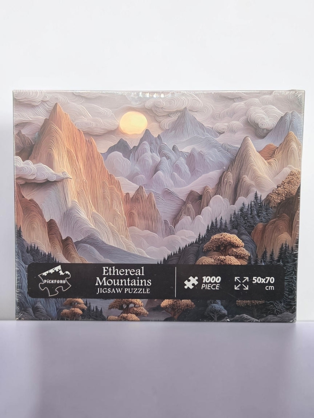 PICKFORU 1000 Piece Jigsaw Puzzle titled "Ethereal Mountains" ♡